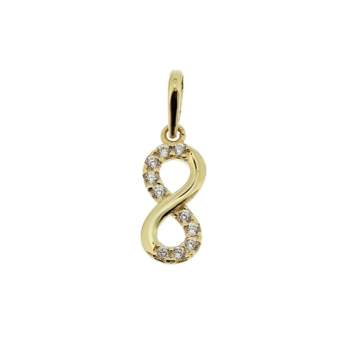 Marie Celeste hanger infinity zirkonia 10 mm - Goud