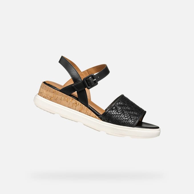 GEOX PISA DAMES Sandalen - ZWART - Maat 38