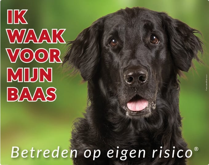 Flatcoated Retriever Waakbord - Ik waak voor mijn