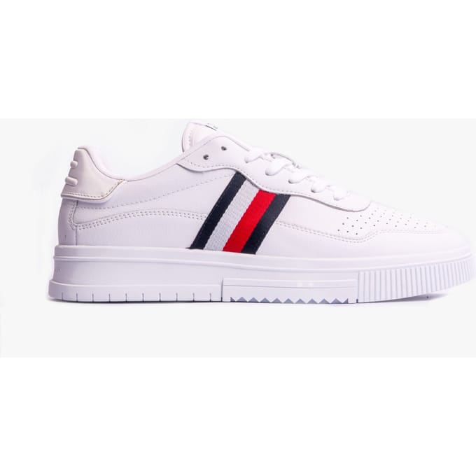 Heren SUPERCUP Striped Leren Sneakers Wit