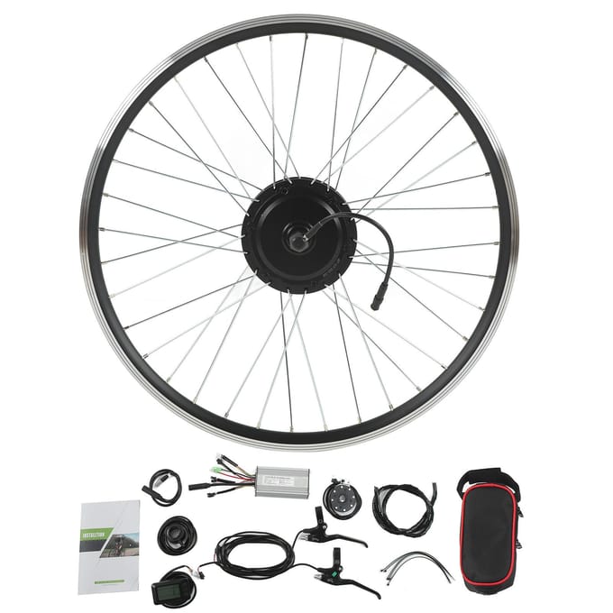 48V 500W Achterwiel Motor Kit Elektrische Fiets Conversie Kit met 11A Controller en LCD7U Paneel black