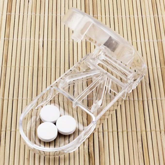 Boîte de rangement séparateur de pilules, organisateur de coupe-comprimés de médicaments, étui de couverture de vitamines, conteneur pour voyage à domicile blanc