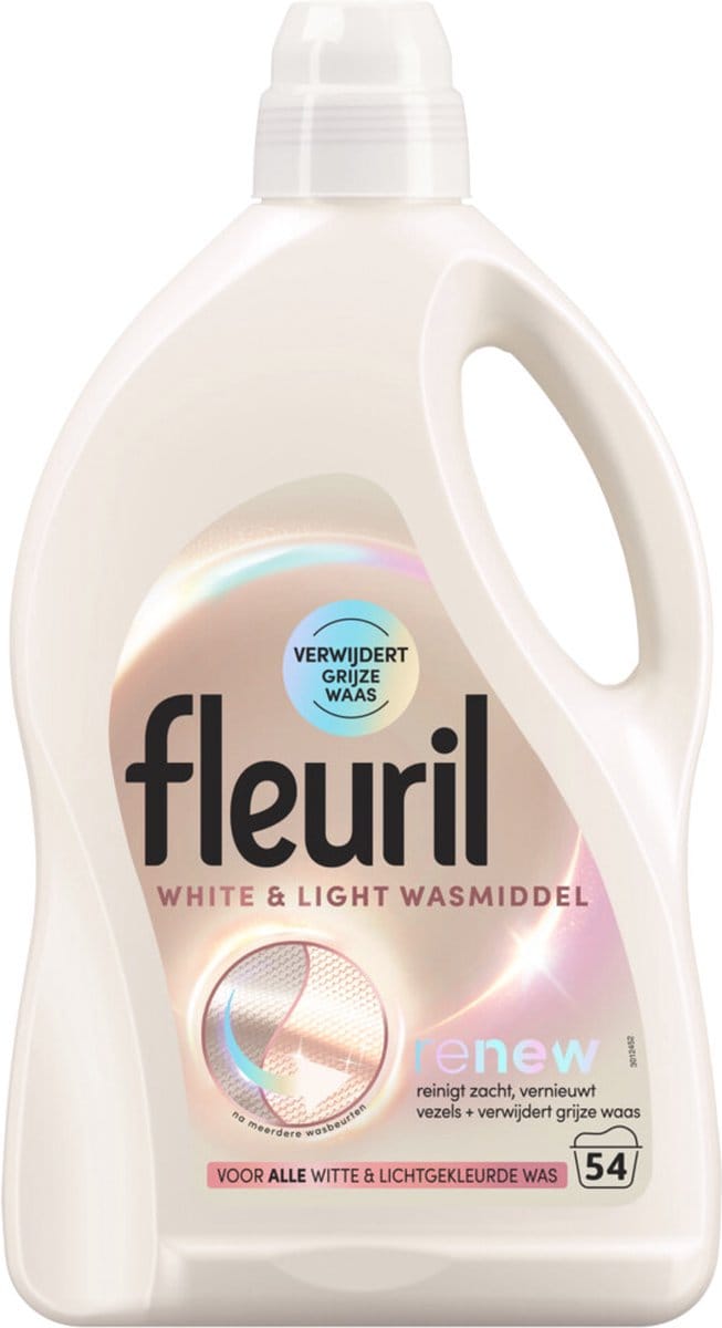 Fleuril White & Light Wasmiddel - 4 x 54 = 216 wasbeurten - Voordeelverpakking