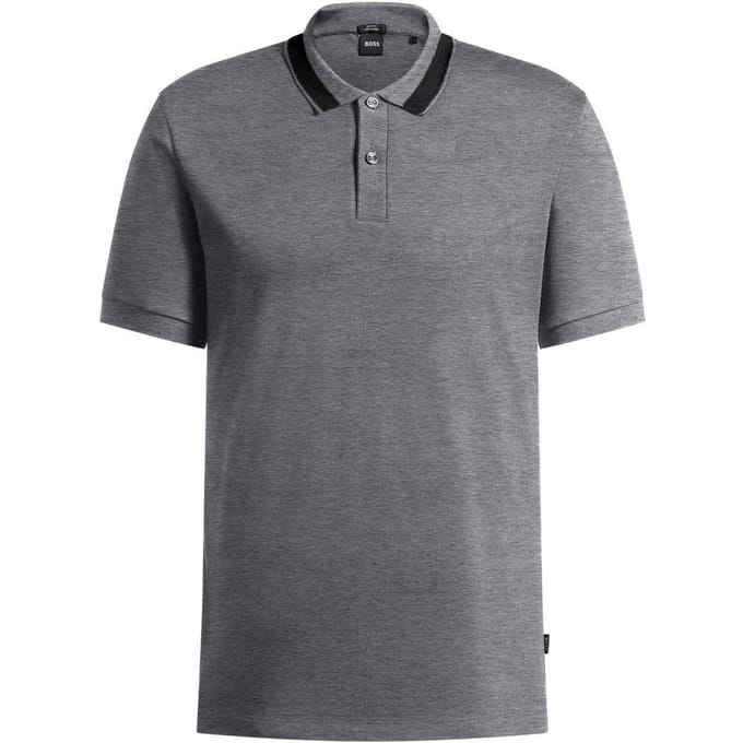 Boss Heren Melange Regular Poloshirt (Medium Grijs)