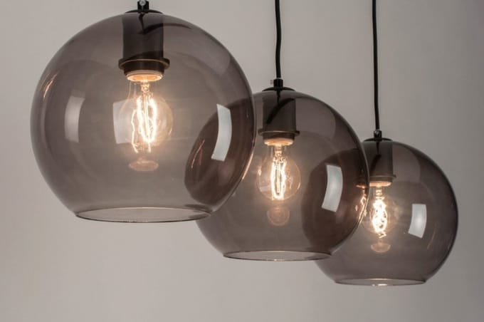 Lumidora Hanglamp 73124 - LILY - 3 Lichts - E27 - Zwart - Grijs - Metaal
