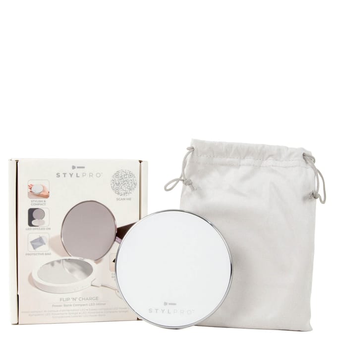 StylPro Flip 'N' Charge Power Bank Compact Mirror - 8 cm Ø