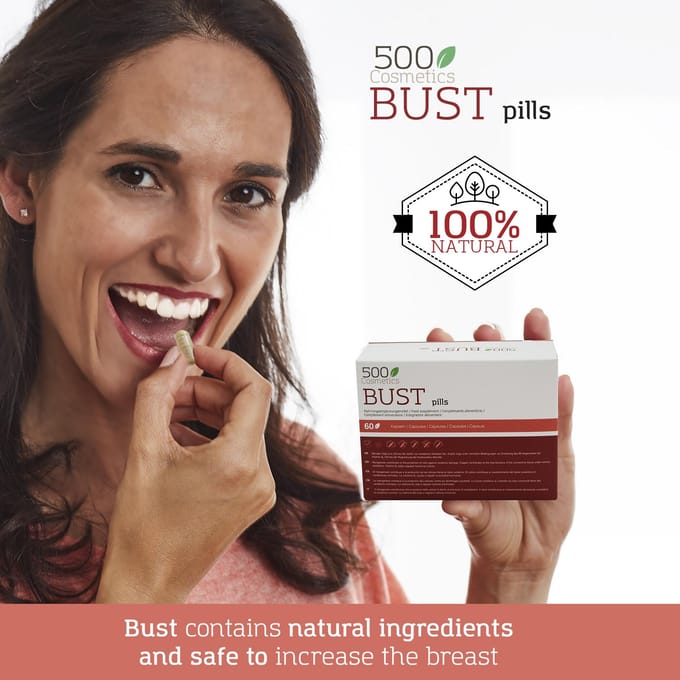 500COSMETICS BUST PILLS, gélules pour raffermir et augmenter les seins Unique blanc/marron