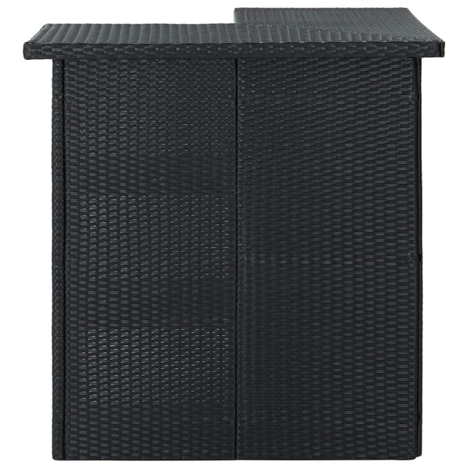 vidaXL - Hoekbartafel - 100x50x105 - cm - poly - rattan - zwart