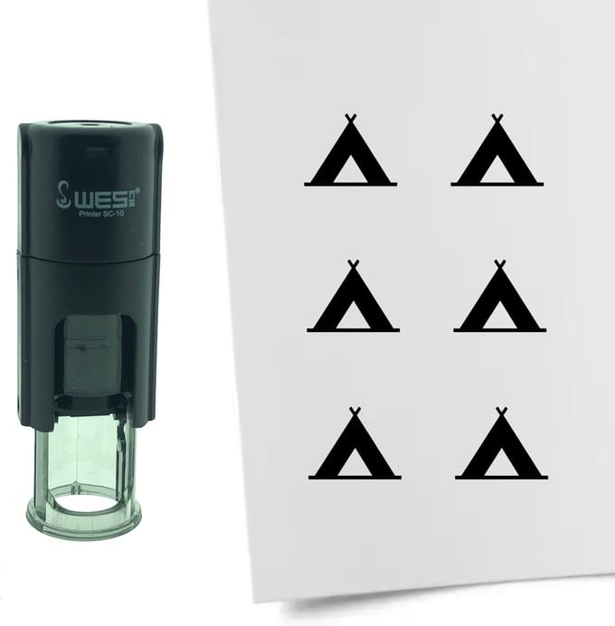 CombiCraft Stempel Tent 10mm rond - zwarte inkt