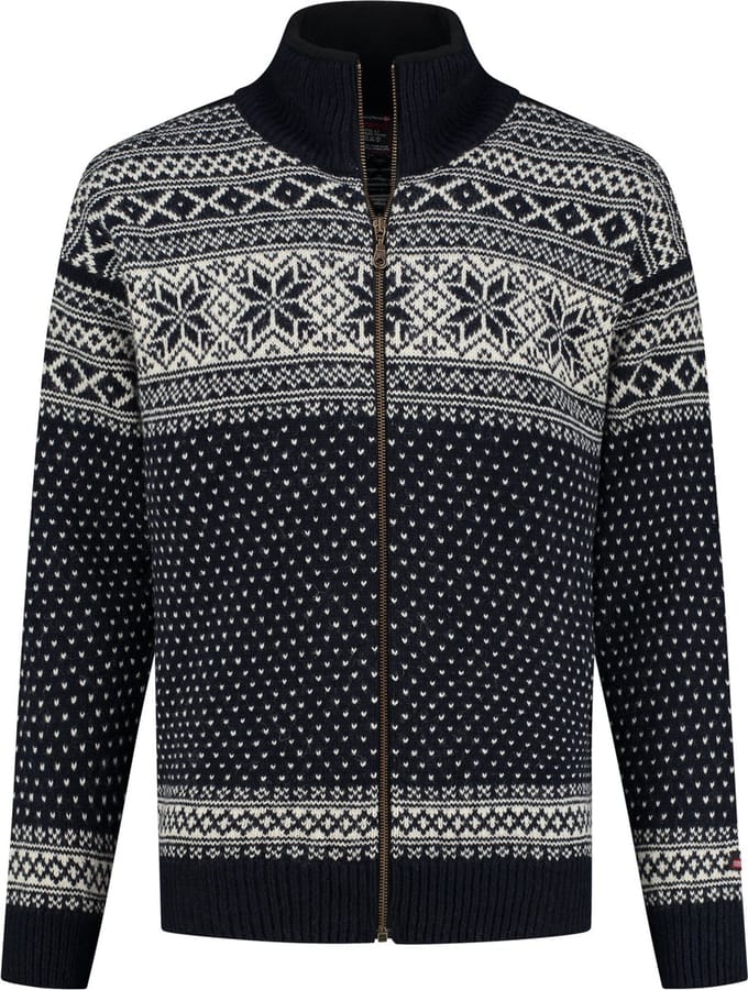 Norfinde Noors vest - grof gebreid - zuiver scheerwol - donkerblauw