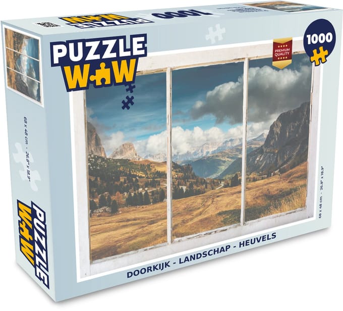Puzzel Doorkijk - Landschap - Heuvel - Legpuzzel - Puzzel 1000 stukjes volwassenen