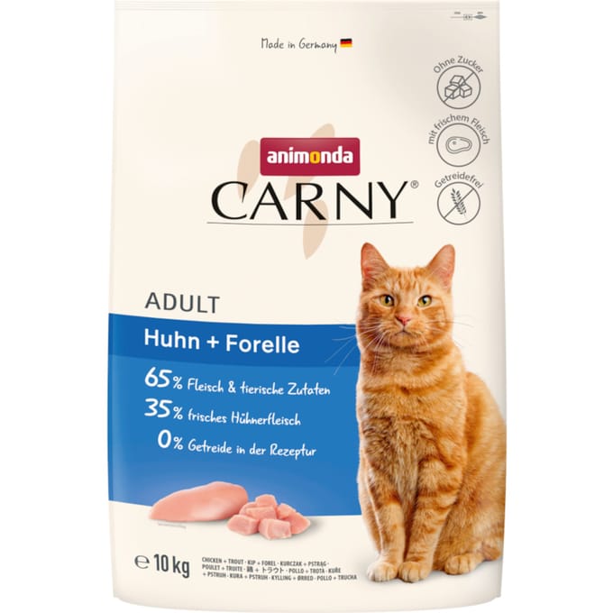 10kg animonda Carny Adult Huhn + Forelle Katzenfutter trocken