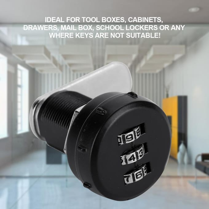 Cadenas à combinaison à 3 chiffres pour armoire à came en alliage de zinc à code de sécurité L 24 gray