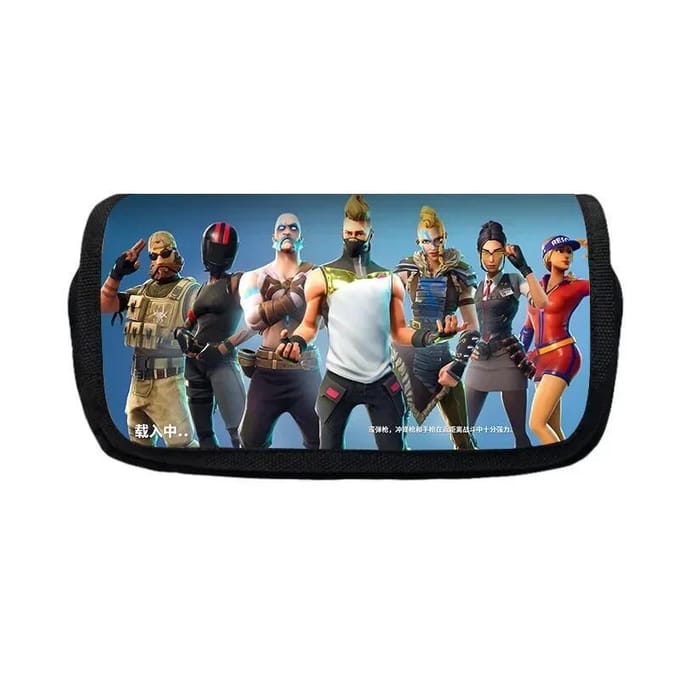 Perfecte Fortnite Etuis Multifunctionele Pennenbak Kinderen Grote Capaciteit Dubbellaags Pennenbak gray