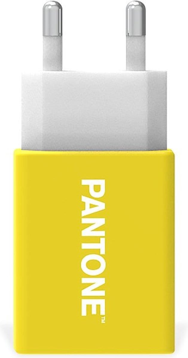 Lichtnetadapter met 1 USB poort, Geel - Celly | Pantone