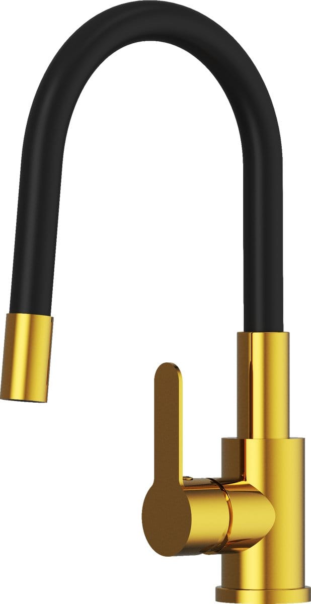 Granitan Keukenkraan Grado Plus - met Flexibele Uitloop en Draaibare Perlator - Goud
