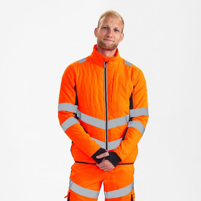 Engel Safety gewatteerde jack 1159-158 - Hi-vis Orange / Anthracite Grey - S