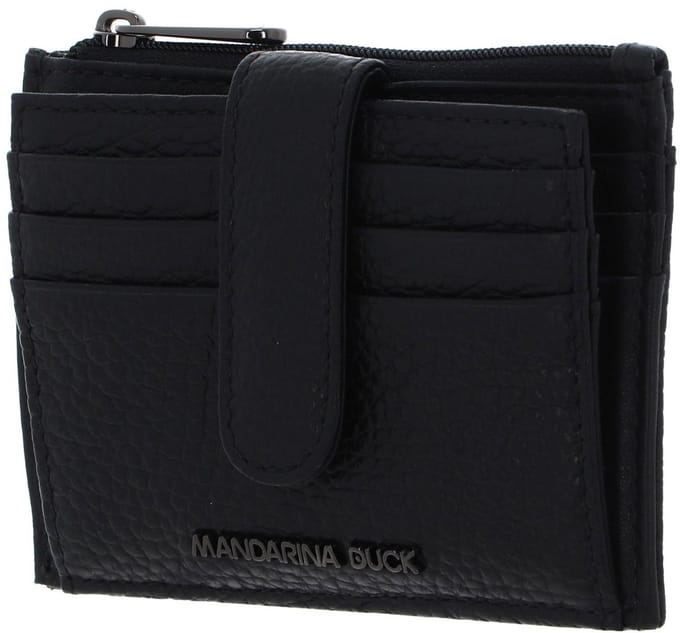MANDARINA DUCK Leren kaarthoes Mellow Leather Card Case Nero zwart