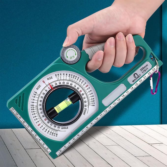 Inclinometer Multifunctioneel Waterpas Hoekmeter Duidelijke Schaal Hoge Sterkte Draagbare Hoek gray