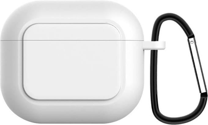 Case cover - Apple Airpods 3 - wit siliconen - met musketon