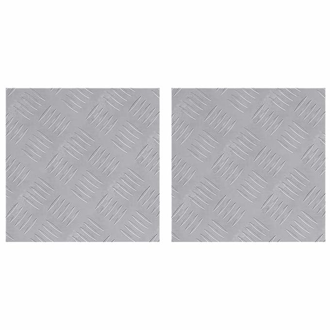 vidaXL - Trapmatten - 2 - st - 30 - x - 30 - cm - Zilver - Aluminium - Vierkant