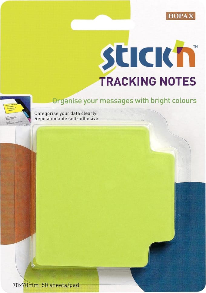 Stick'n Bladwijzer - Bookmark - Sticky Notes - 70x70mm - 50 - index tabs - Neon Groen