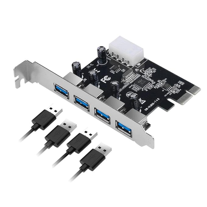 Carte d'extension PCI-E 4 ports USB 3.0 PCI Express PCIe USB 3.0 HUB Adaptateur 5 Gbit/s Contrôleur USB 3.0 USB 3 0 PCI e PCIe Express