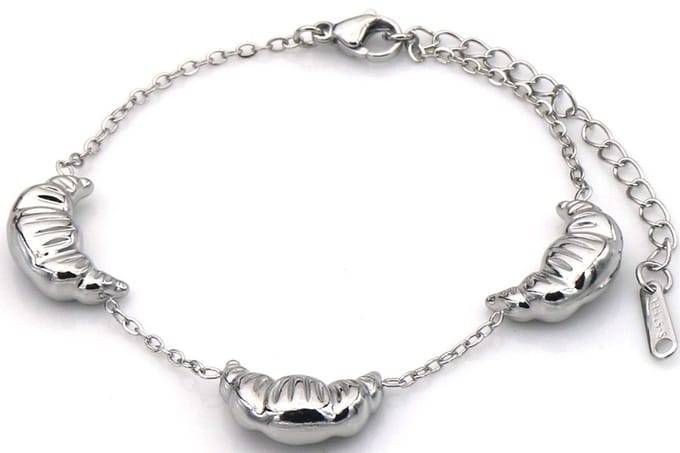 Armband RVS croissant design - zilver - verstelbaar 16-21 cm