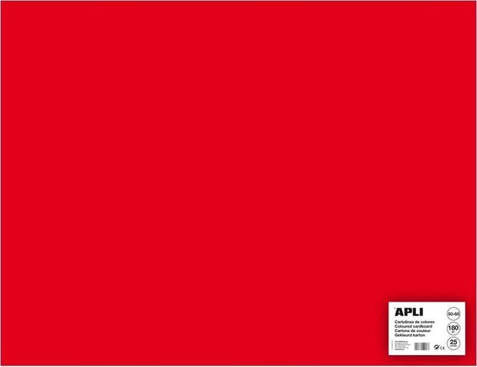 APLI  Rood Karton 50 x 65 cm 170 g/m² - 25 vel