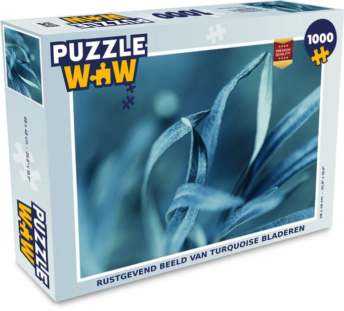 Puzzel Rustgevend beeld van turquoise bladeren - Legpuzzel - Puzzel 1000 stukjes volwassenen