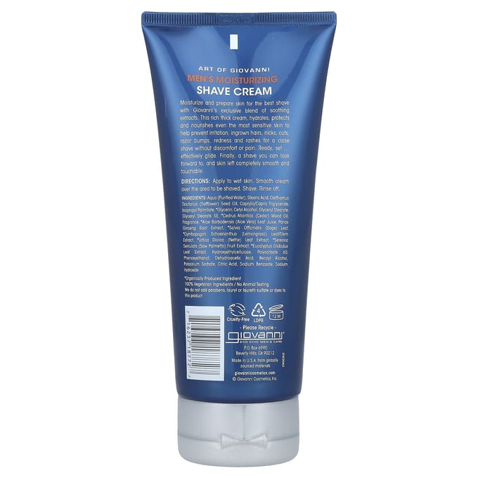 Giovanni Cosmetics - Men's Moisturizing Shave Cream - 207ml