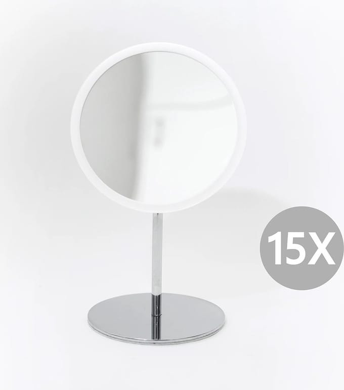 Bosign make-up spiegel op standaard – magnetisch – 15 x vergrotend – wit