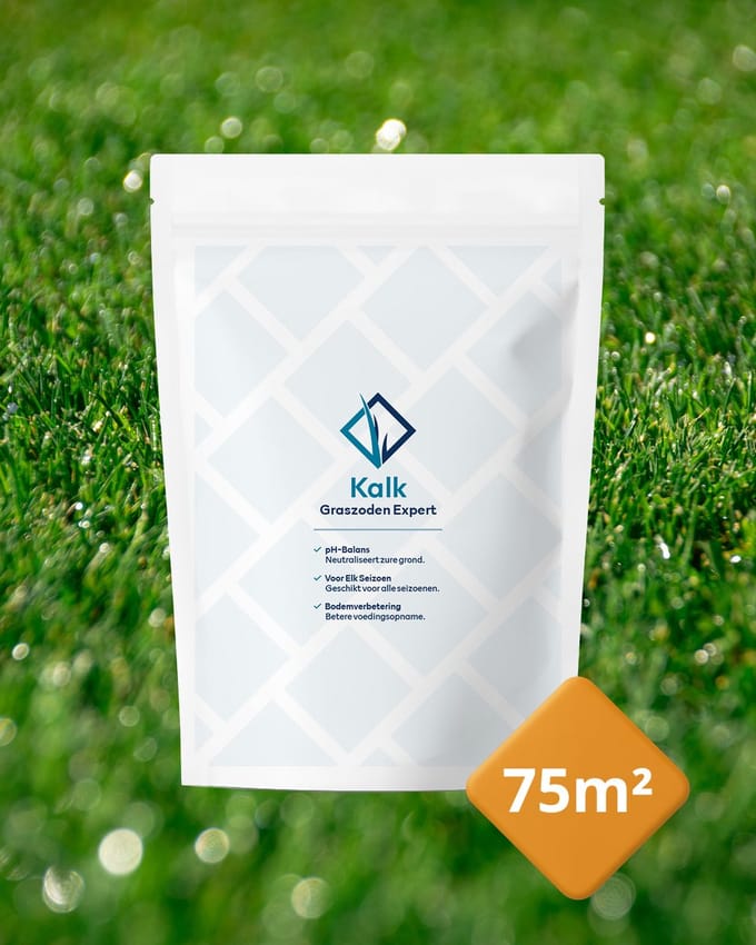 Graszoden Expert Gazonkalk (75m²) | Kalk - Gazonmest - Kunstmest - Bodemverbeteraar - Graszaad - IJzersulfaat