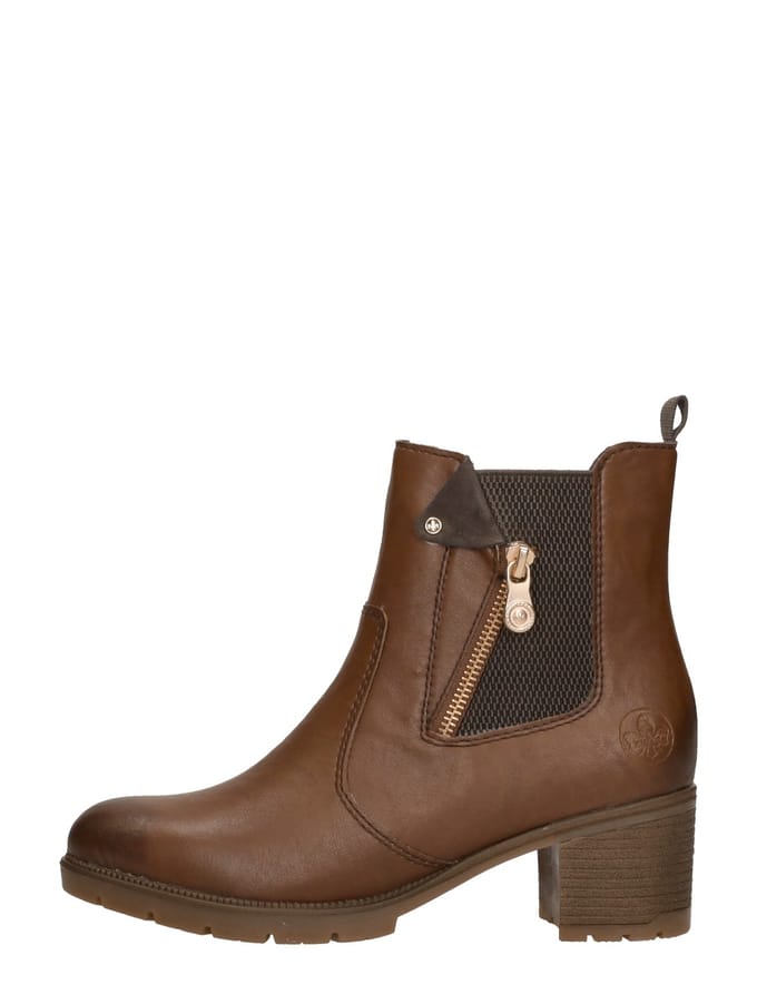 Rieker - Enkellaarsjes Hak Cognac 37