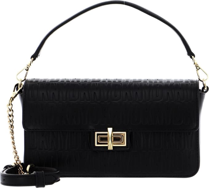 DKNY Schoudertas Avondtas Jojo Flap Bag Black / Gold Zwart