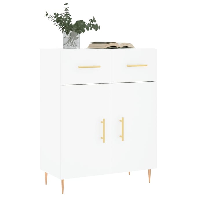 vidaXL - Dressoir - 69,5x34x90 - cm - bewerkt - hout - wit