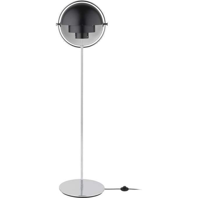 Gubi vloerlamp Multi-Lite, hoogte 148 cm, chroom/antracietzwart