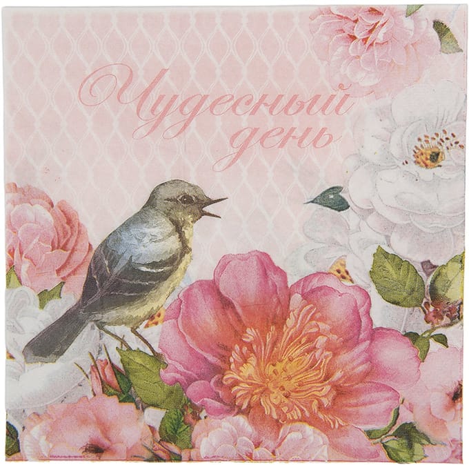Clayre & Eef Servetten Papier Set van 20 33x33 cm Roze Papier