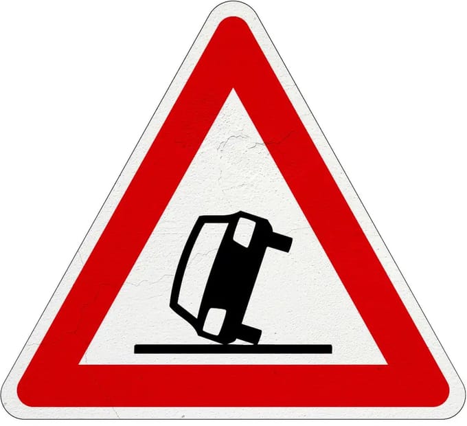 Pas op ongeval bord - J34 | Sign Again materiaal | 15 cm
