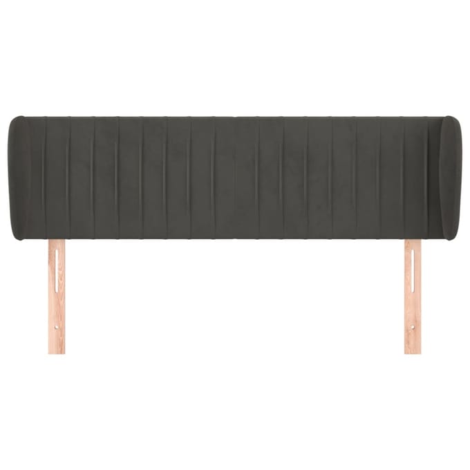 vidaXL Hoofdbord met randen 147x23x78/88 cm fluweel donkergrijs