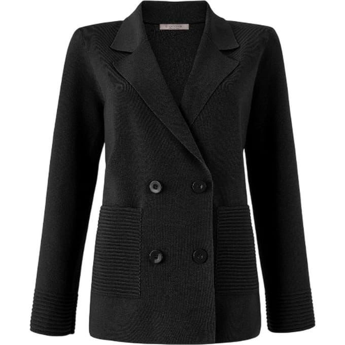vrouw jassen d.exterior - merinos comf. balzette jacket - zwart