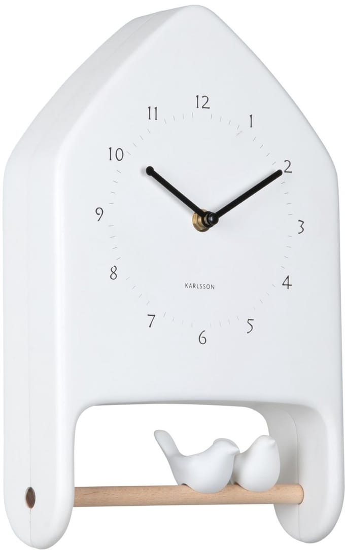 Karlsson Wandklok Love Birds - Wit - 7.1x20x32cm - Wandklok Modern