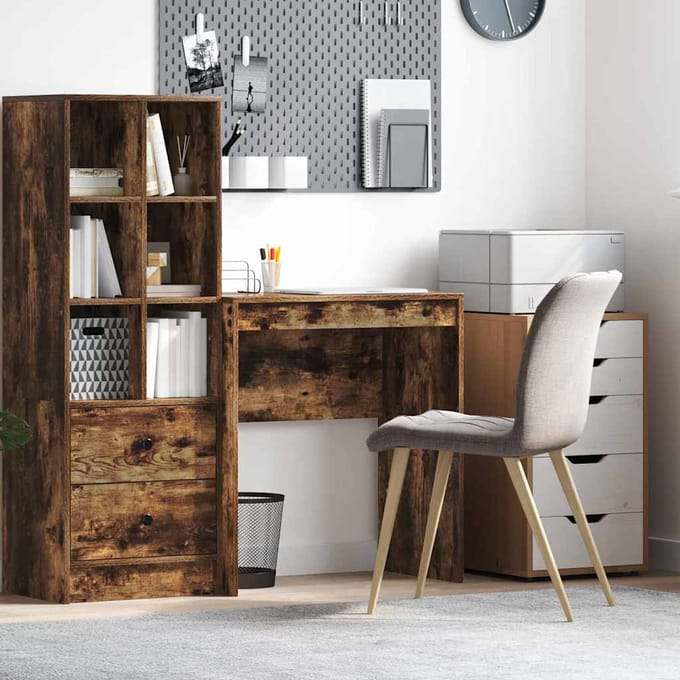 vidaXL - Bureau - Rook - Eiken - 70 - x - 40 - x - 76 - cm