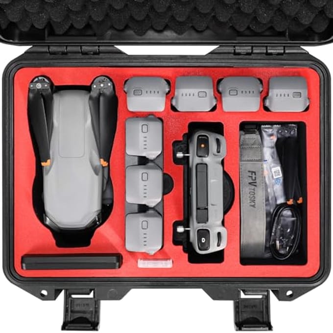 Harde case voor DJI Air 3 drone, waterdichte draagtas voor accessoires, Fly More Combo, robuust en flexibel