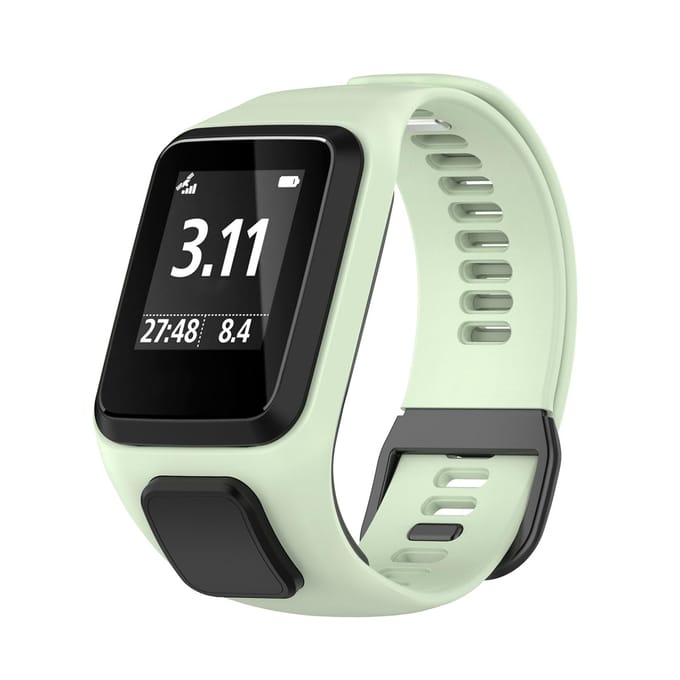 Compatible pour bracelet TomTom Smart Compatible pour Tom Tom Runner23 Spark Silicone Étanche Remplacement Poignet Type 1 black