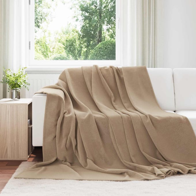 vidaXL - plaid - Camel - 240 - x - 220 - cm - 1,37 - kg - Fleece