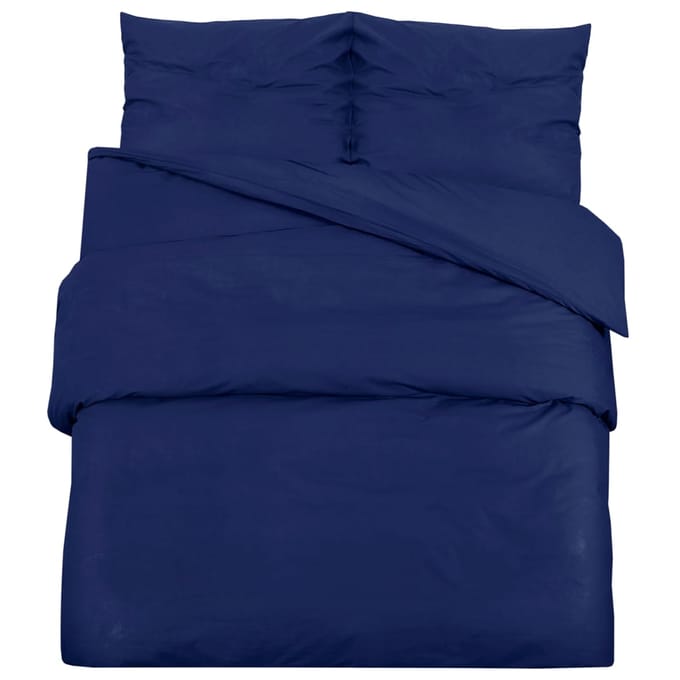 vidaXL - Dekbedovertrekset - 200x220 - cm - microvezel - marineblauw