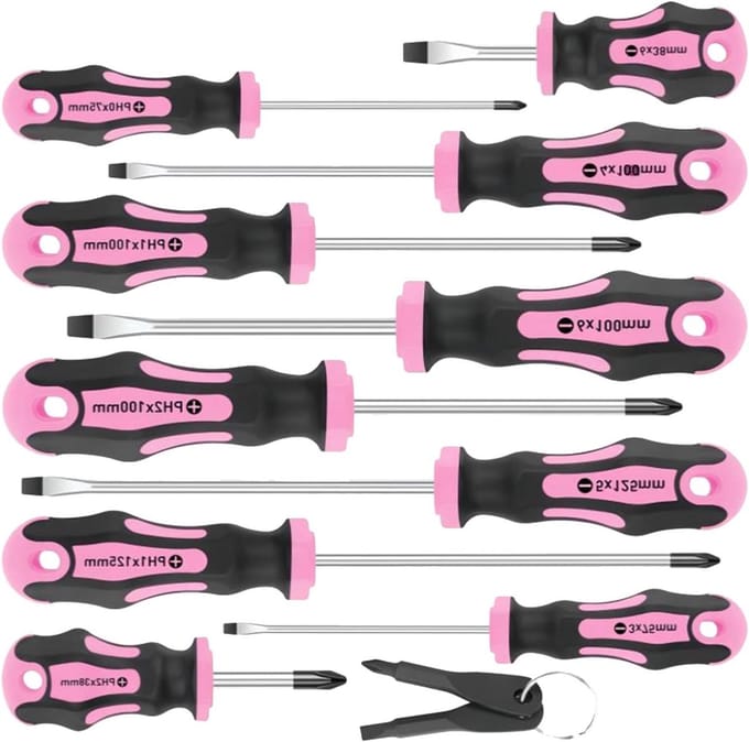 Schroevendraaier Set - Precisie Tool - Elektronica Reparatie - Magnetische Tips - 10 Delig - Roze