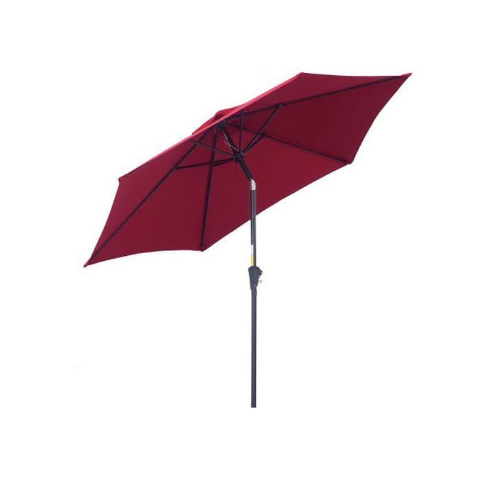 Parasol de marché - MUVOE - Ø 2,6 m - Aluminium - Polyester 180 g/m² - Résistant aux intempéries rouge