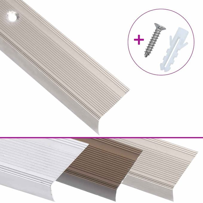 vidaXL - Trapneuzen - L-vormig - 5 - st - 100 - cm - aluminium - champagnekleurig